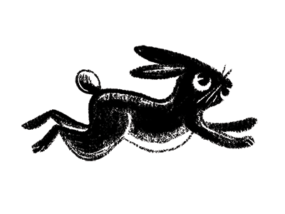 Running Rabbit animal bunny character critter draw illustration rabbit