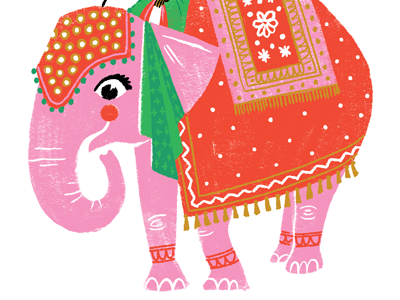 Indian Elephant animal character elephant illustration india man