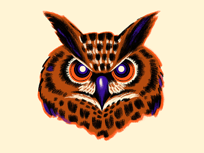 Halloween Owl animal halloween illustration owl procreate retro vintage