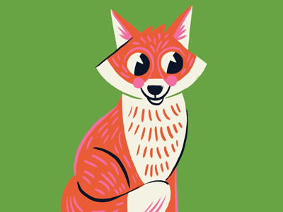 Fox Friend animal character draw fox illustration