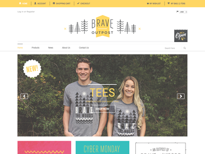 Brave Outpost brand design logo products shop store website website design
