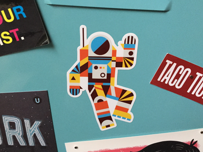 Hello Spaceman Sticker astronaut shapes space spaceman sticker vinyl