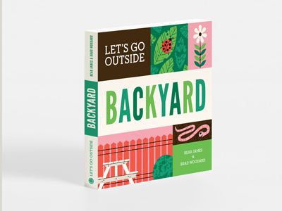 Let's Go Outside Mockup backyard book book cover bugs childrens book fence flower illustration outside picture book worm