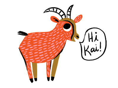 Baby Goat animal character goat illustration