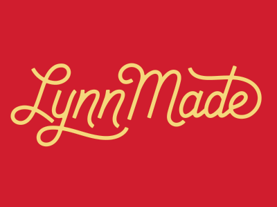 LynnMade brand lettering logo script type