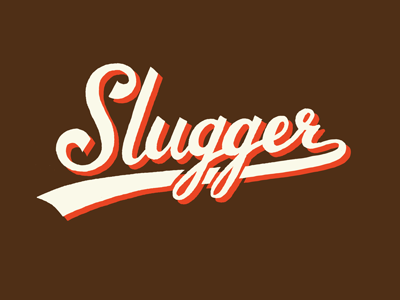 Slugger baseball hand lettering lettering script type