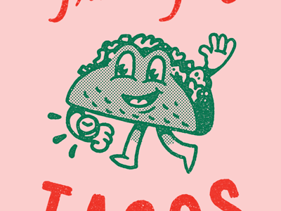 Time for Tacos character food lettering retro t shirt tacos tee type