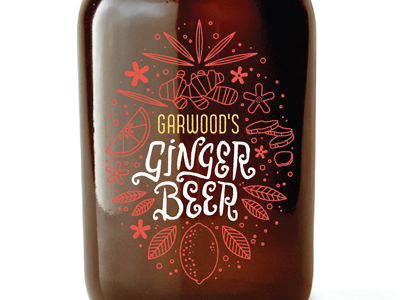 Garwood's Ginger Beer Label bottle ginger beer handlettering illustration label lettering packaging type typography