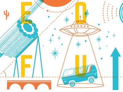 The Science of Fun Poster #2 festival icons illustration music poster science space ufo van