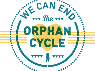 The Orphan Cycle Badge badge charity cycle heart logo non profit orphan seal