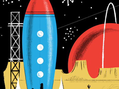 Space Ranger Rocket 50s illustration mid century photoshop brushes planets rocket rocketship space spaceship stars