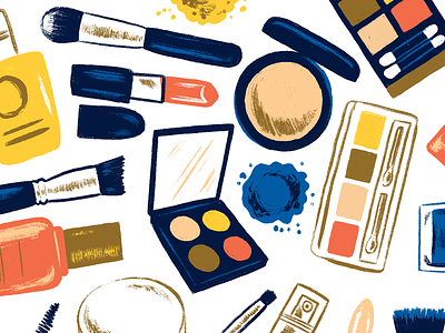 Makeup brush illustration makeup mirror