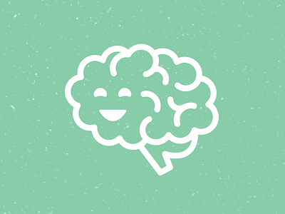Happy Brain brain character icon illustration