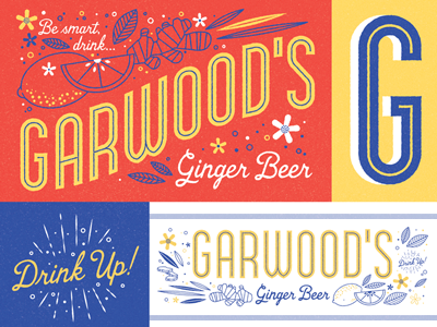 Garwood's Ginger Beer Brand Specimen brand drink flowers ginger ginger beer label lemon logo specimen type