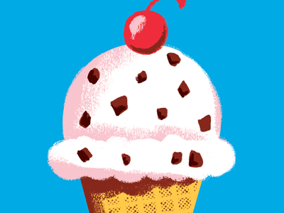 Ice Cream Style Sample cherry cone dessert ice cream illustration wip
