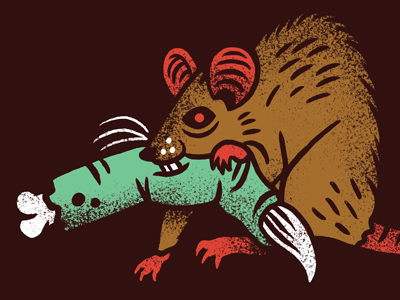 rat + finger bone finger illustration monster rat