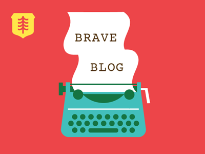 Brave Blog Upgrade blog icon illustration typewriter