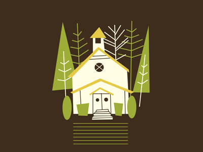 White Chapel chapel church design illustration woods