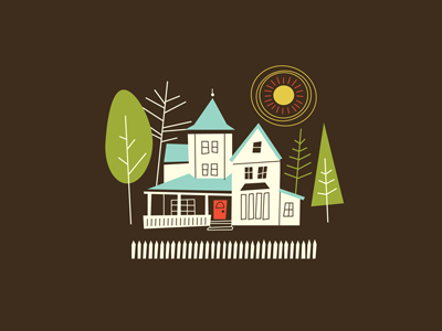 House in Woods design home house illustration