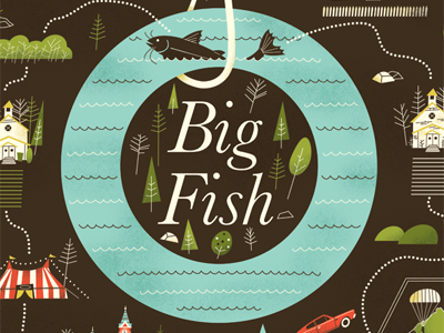 Big Fish big fish design film illustration map movie poster retro silver screen society woods