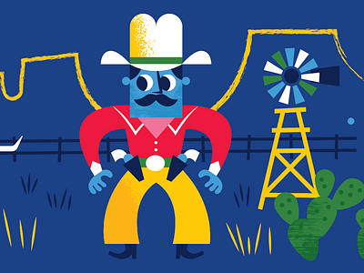 Reach for the Stars character cowboy illustration western windmill