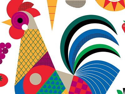Rooster farm halftone illustration patterns rooster textures vector