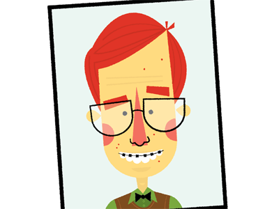 Awkward Yearbook cartoon character funny glasses illustration nerd