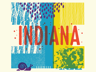 We're Coming to Indiana! bugs illustration indiana indianapolis insects lettering nature snail textures type