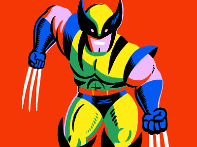 Wolverine character comics illustration ipadpro marvel procreate retro superhero wolverine xmen
