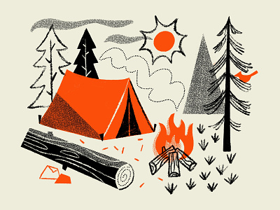 Texture Camp camping halftones illustration ipadpro nature outdoors procreate retro textures vintage