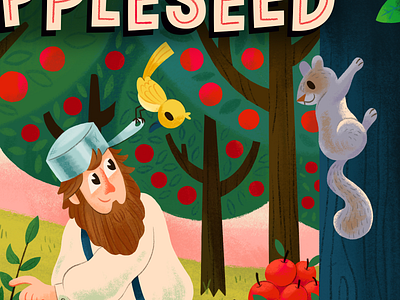 Johnny Appleseed animals book cover childrens book illustration kids lit