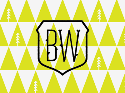 Brave the Woods badge design identity illustration logo mark trees woods