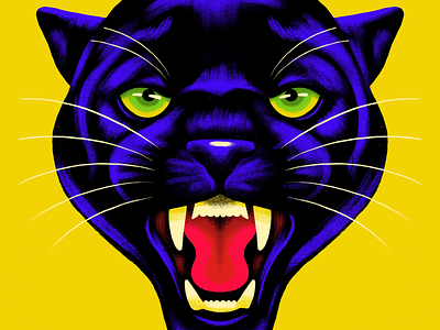 Black Panther animal black panther cat ipad pro panther procreate
