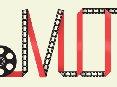 Movies film lettering movies reel theater type typography