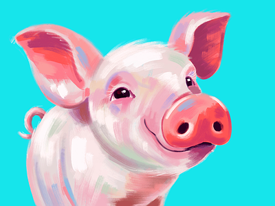 Painted Piglet animal baby animal digital art digital painting ipad pro pig piglet procreate