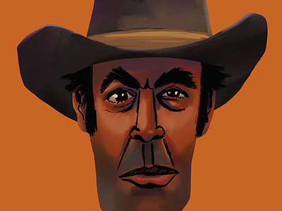 Old Cowboy Study character cowboy digital painting illustration ipad pro procreate western western movie