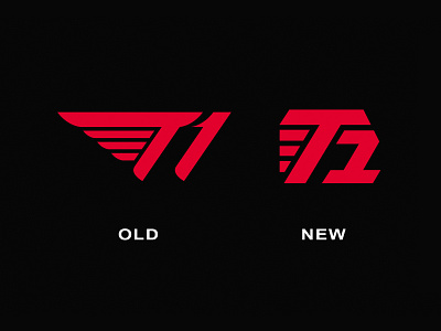 Logo redesign Esports team T1 (old & new) branding design illustration logo logo design logo design branding logo design concept logotype vector