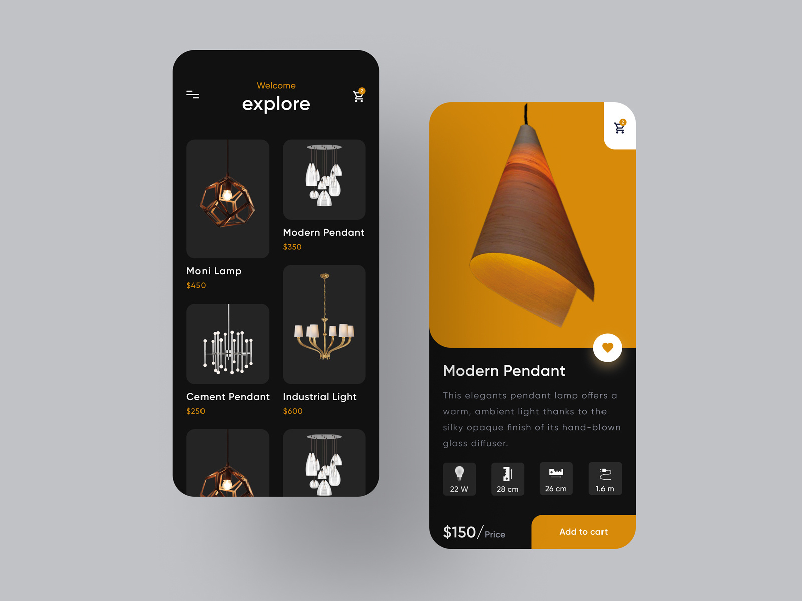 Lamp Product App by Shaharia Hossen on Dribbble