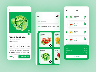 Farme App add to cart application cart clean ui ecommerce farme app farmer fruit groceries ios app ui user interface ux vegetable