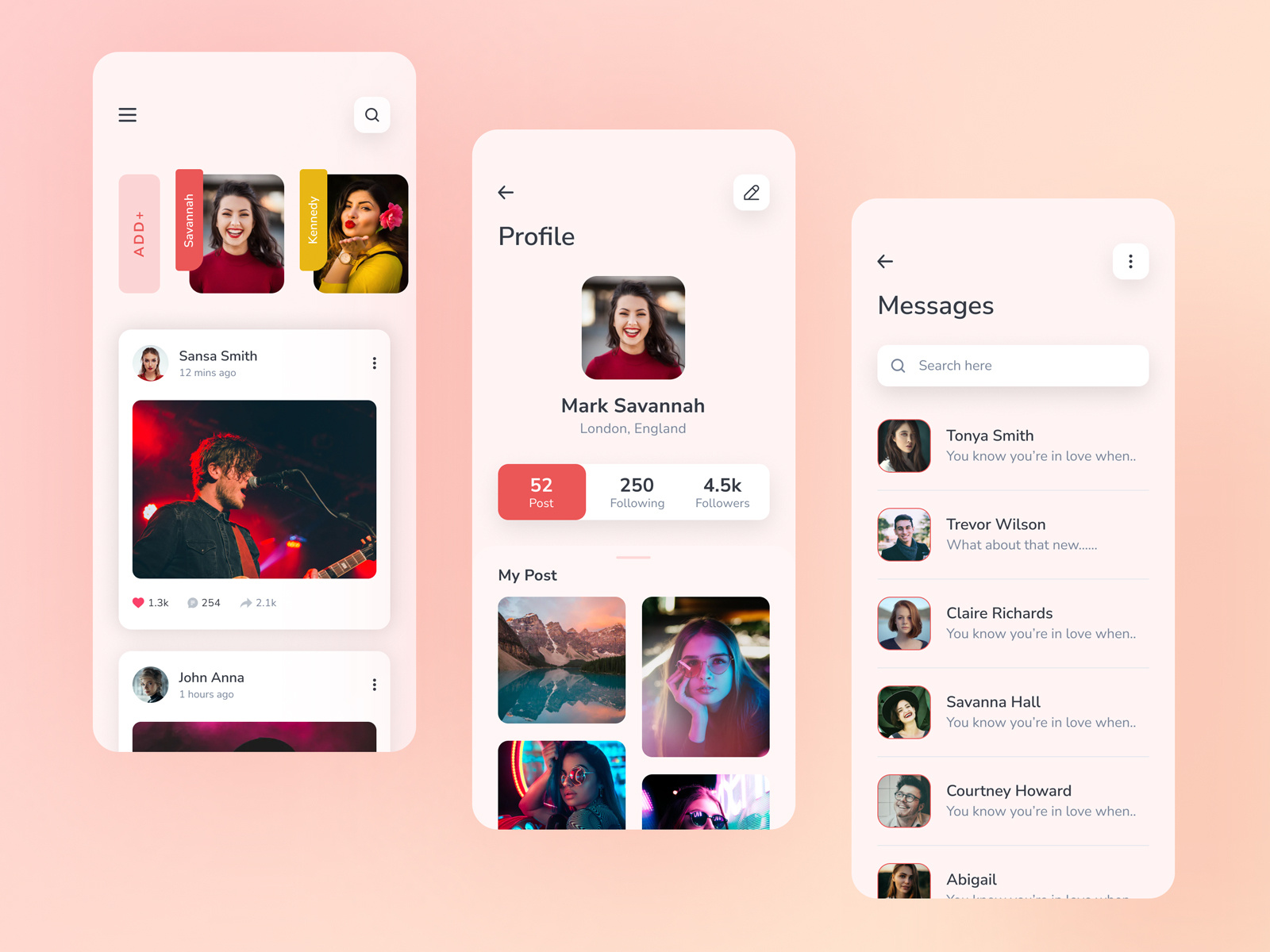 Social Media App by Shaharia Hossen on Dribbble