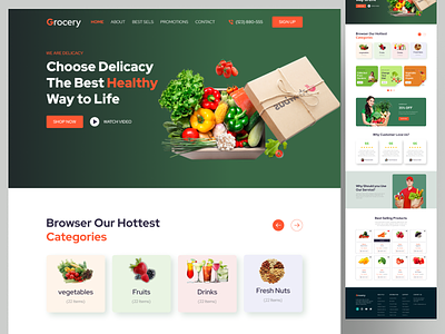 Grocery Shop Landing Page Design