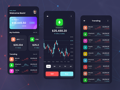 Crypto Currency App Design bitcoins blockchain branding btc coins creative crypto crypto app crypto currency crypto exchange currency ethereum financial app investment app minimal mobile app producy design transaction uiux