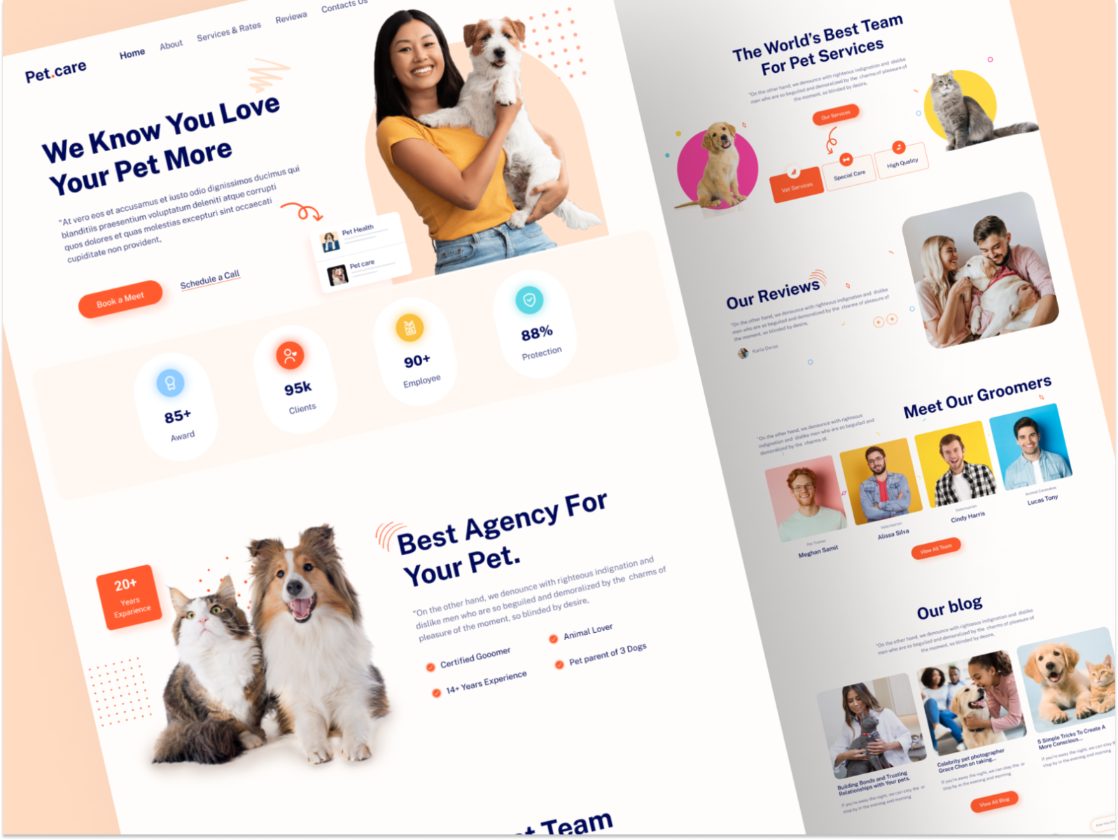 Pet Care Landing Page Design by Shaharia Hossen on Dribbble
