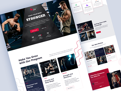 Fitness Gym Landing Page Design bodybuilding crossfit exercise fitness landing page fitness web fitness website gym gym website healthy landing page personal trainer sport training uiux web design weightloss workout workout website yoga