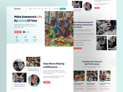 Givemo - Charity & Donation Landing Page Design charity donation charity website children clean design donate donation donation landing page education figma fundraise header help landing page minimal modern design uiux user interface ux research web design website