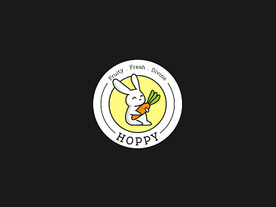 HOPPY beverage brand cachuabi carrot drink fresh logo mark mascot natural rabbit