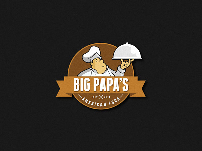 BIG PAPA'S brand cachuabi character chef cook cuisine culinary logo mark restaurant