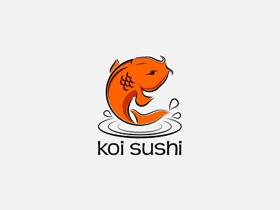 KOI SUSHI brand cachuabi carp cuisine culinary logo mark mascot restaurant