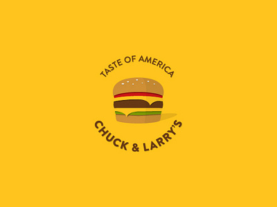CHUCK & LARRY'S beef brand burger cachuabi cheese ham icon logo mark salad symbol tomato
