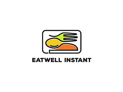 EATWELL INSTANT brand cachuabi cuisine cutlery food fork icon knife logo mark spoon symbol